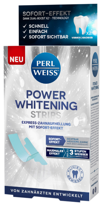 Zobu balināšanas plāksnītes PERLWEISS Power Whitening, 5 gab.