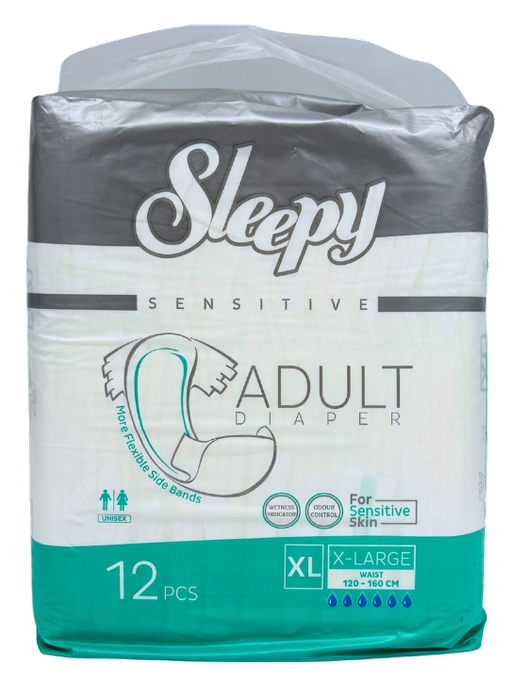 SLEEPY Sensitive XL Pieaugušo Autiņbiksītes — 12 Gab.