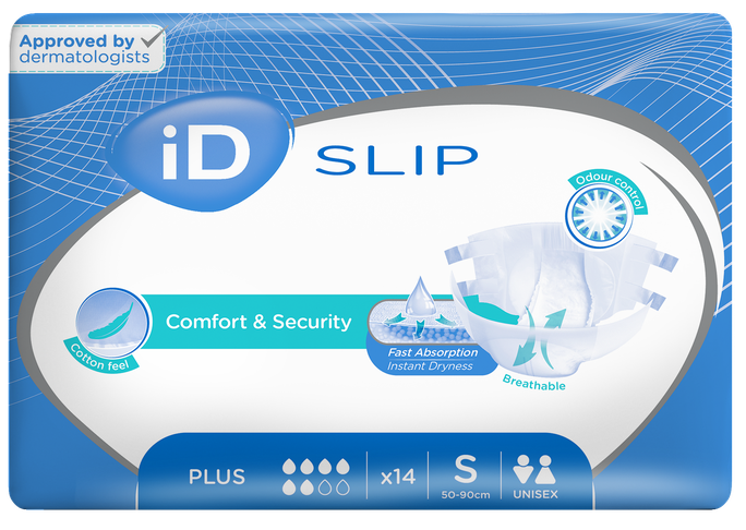 ID Expert Slip Plus S autiņbiksītes (50-90 cm), iepakojums 14 gab.