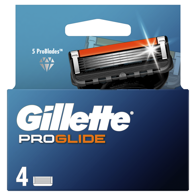 GILLETTE Fusion Proglide 4 Gab. Manuālas Skūšanas Maināmās Kasetnes