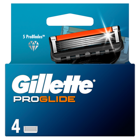 GILLETTE Fusion Proglide 4 Gab. Manuālas Skūšanas Maināmās Kasetnes