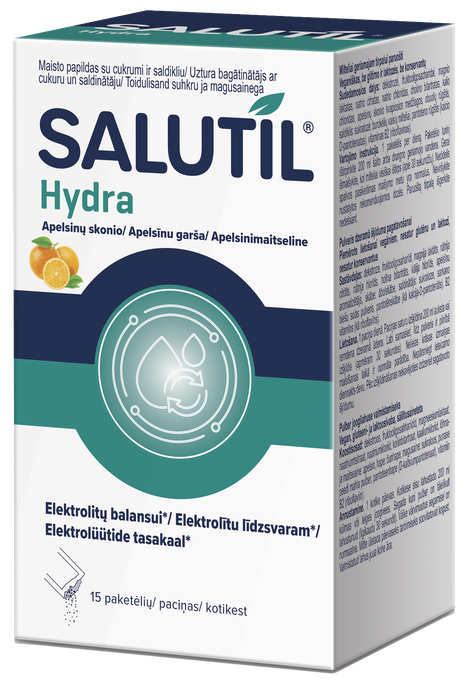 SALUTIL Hydra ar apelsīnu garšu, 15 paciņu iepakojums