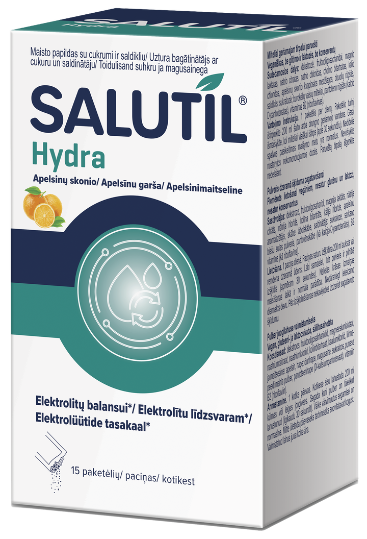 SALUTIL Hydra ar apelsīnu garšu, 15 paciņu iepakojums