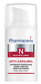 Acu krēms PHARMACERIS N OPTI-CAPILARIL pret tumšiem lokiem un pietūkumu, 15 ml