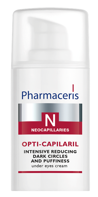 Acu krēms PHARMACERIS N OPTI-CAPILARIL pret tumšiem lokiem un pietūkumu, 15 ml