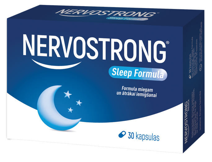 NERVOSTRONG Sleep Formula — 30 kapsulas normālai miega kvalitātei