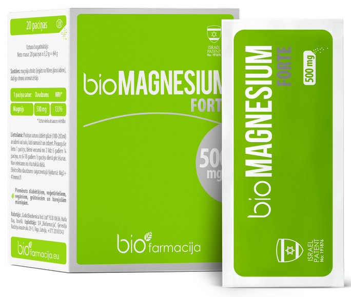 BIOFARMACIJA Bio Magnesium Forte 500 mg - 20 paciņas