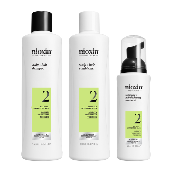 NIOXIN 2. sistēma komplekts dabiskiem matiem ar progresējošu plānumu