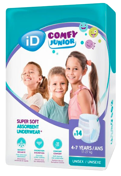 ID Comfy Junior biksītes bērniem vecumā 4-7 gadi (14 gabali)