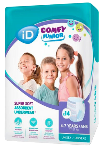 ID Comfy Junior biksītes bērniem vecumā 4-7 gadi (14 gabali)