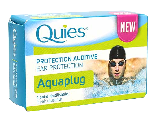 QUIES Aquaplug 1 — 2 gab. atkārtoti lietojamu ausu aizbāžņu komplekts