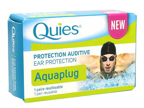 QUIES Aquaplug 1 — 2 gab. atkārtoti lietojamu ausu aizbāžņu komplekts