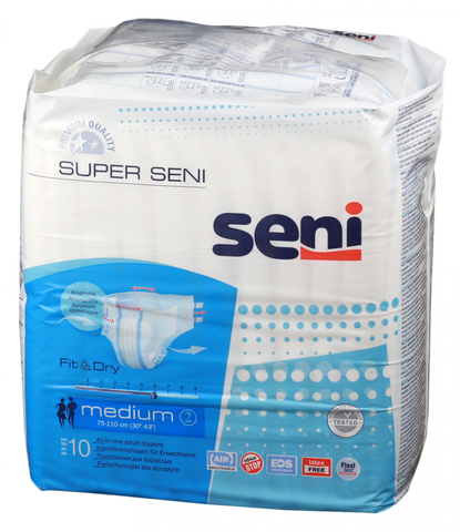 SENI Super Medium - 10 gab. pieaugušo autiņbiksītes