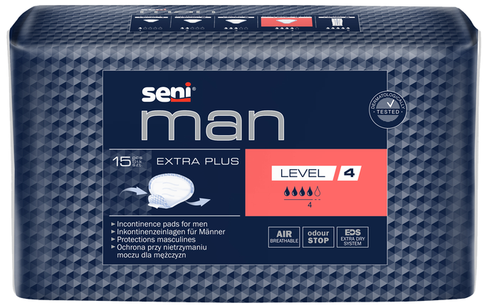 SENI Man Extra Plus Level 4 uroloģiskie ieliktņi, 15 gab.