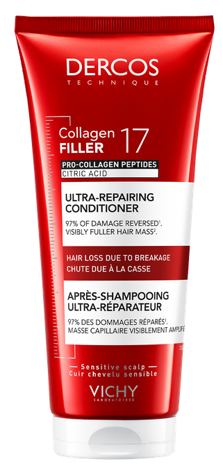 VICHY Dercos Collagen Filler 17 matu kondicionieris ar ultra-remontējošu iedarbību, 200 ml