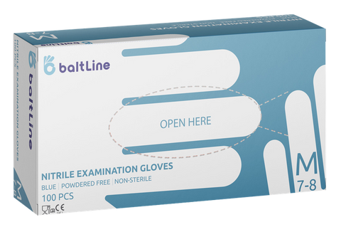BALTLINE Nitrila cimdi M izmēra, 100 pāri