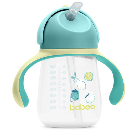 BABOO Lagoon Fiesta — mācību krūzīte ar silikona salmiņu (260 ml) 9 mēnešus veciem bērniem