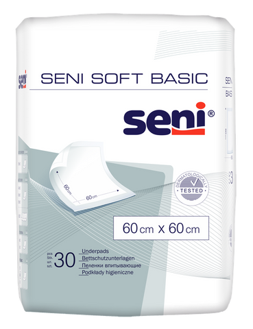 SENI Soft Basic 60x60 cm higiēniskie absorbējošie palagi, 30 gab.