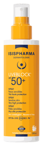 ISISPHARMA Uveblock SPF 50+ saules aizsarglīdzeklis spreja formā, 200 ml