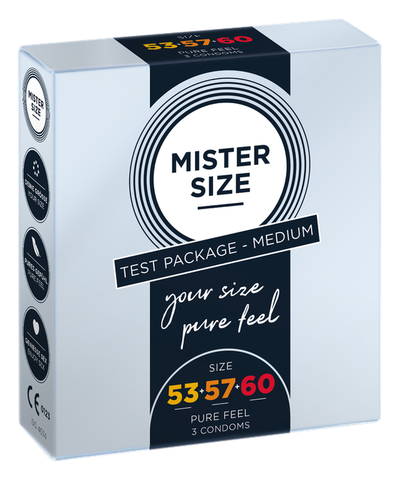 Prezervatīvi MISTER SIZE trīs izmēri 53, 57, 60 - 3 gab. komplektā