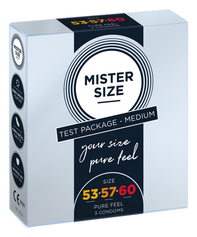 Prezervatīvi MISTER SIZE trīs izmēri 53, 57, 60 - 3 gab. komplektā
