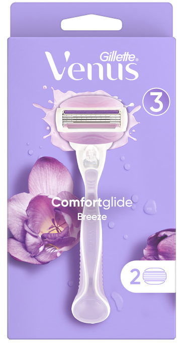 GILLETTE Comfortglide Breeze 2 skuveklis ar maiņas kasetnēm, 1 gab.