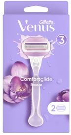 GILLETTE Comfortglide Breeze 2 skuveklis ar maiņas kasetnēm, 1 gab.