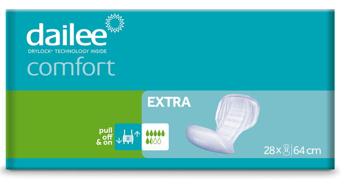 DAILEE Comfort Extra M izmēra (64 cm) uroloģiskie ieliktņi – 28 gab. iepakojums