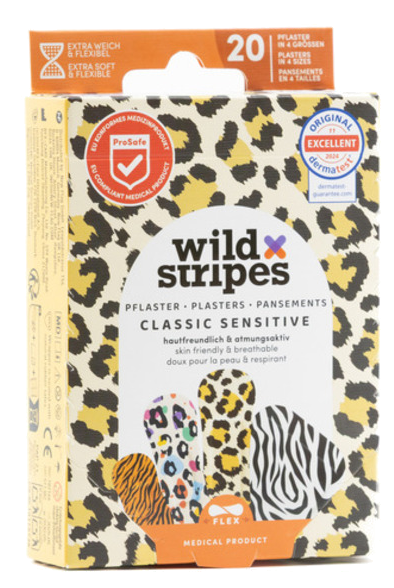 Wild Stripes Sensitive Animal plāksteri klasiskais veids, 20 gab.