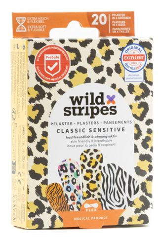 Wild Stripes Sensitive Animal plāksteri klasiskais veids, 20 gab.