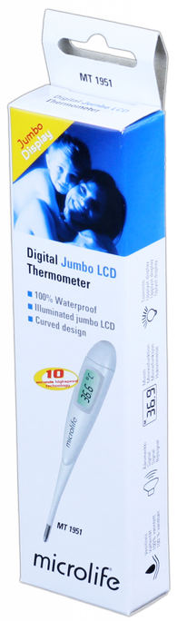 MICROLIFE Jumbo LCD digitālais termometrs, 1 vienība