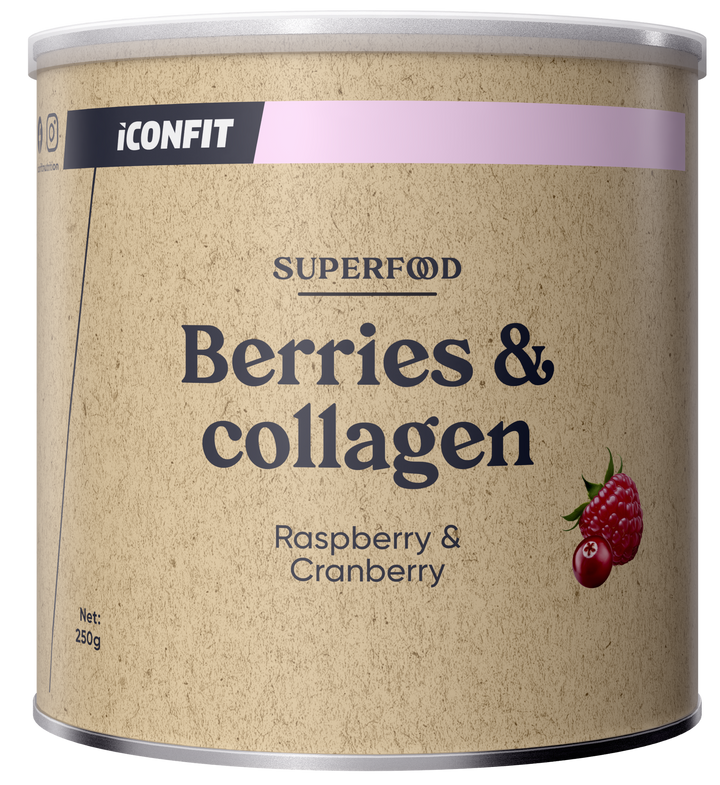 ICONFIT Kolagēna Superfood pulveris ar aveņu un dzērveņu garšu, 250 g