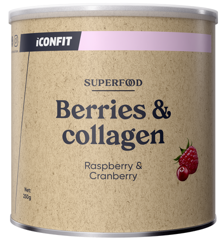 ICONFIT Kolagēna Superfood pulveris ar aveņu un dzērveņu garšu, 250 g
