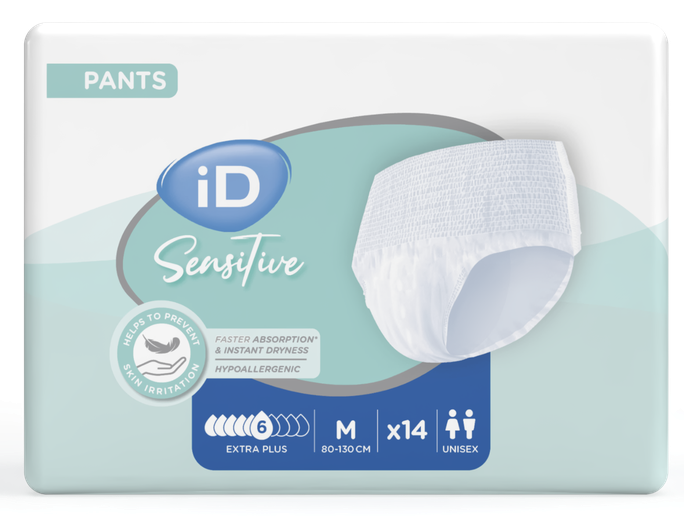 ID Sensitive Extra Plus M biksītes urīna un fēču kontrolei (80-120 cm), 14 pāri