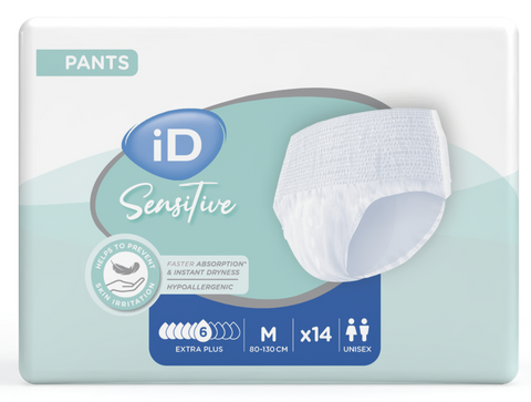 ID Sensitive Extra Plus M biksītes urīna un fēču kontrolei (80-120 cm), 14 pāri
