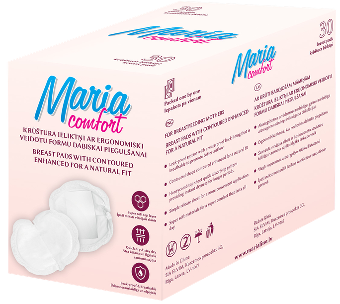 Krūšu ieliktņi MARIA Comfort, 30 gab. — elpojošie