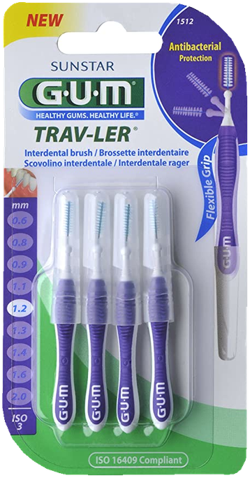 GUM Trav-Ler starpzobu birstīte 1,2 mm - 6 gab. iepakojumā