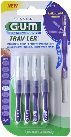 GUM Trav-Ler starpzobu birstīte 1,2 mm - 6 gab. iepakojumā
