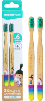 HAPPYBRUSH Dubultpakete - 2 zobu birstes bērniem