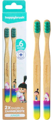 HAPPYBRUSH Dubultpakete - 2 zobu birstes bērniem
