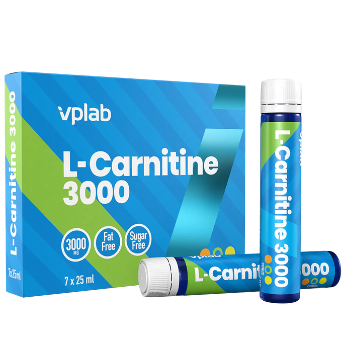 VPLAB L-Karnitīns 3000 — 7 ampulas pa 25 ml