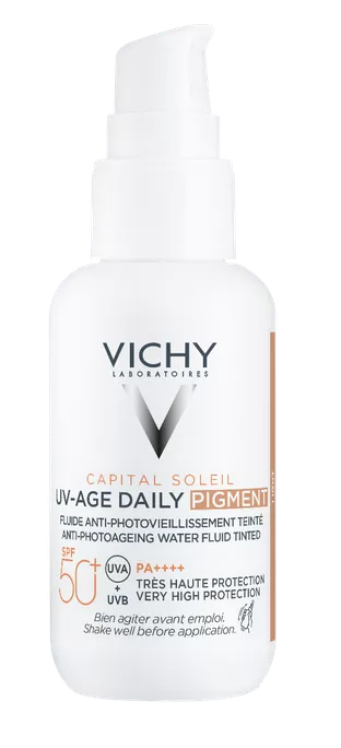 VICHY Capital Soleil UV-Age SPF 50+ tinted fluīds dienas aizsardzībai, 40 ml