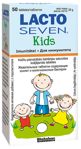 LACTO SEVEN Kids košļājamās tabletes — 50 gab.