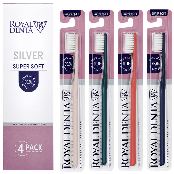 ROYAL DENTA Silver Super Soft Zobu birstīte – 4 gab.