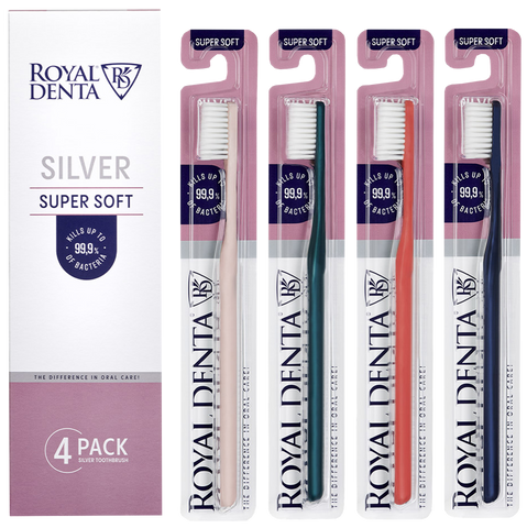 ROYAL DENTA Silver Super Soft Zobu birstīte – 4 gab.