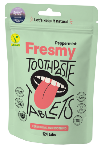 FRESMY piparmētras zobu pastas tabletes — 124 gab.