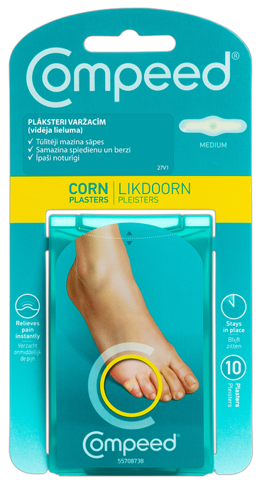 Compeed plāksteri vidējā izmērā varžacīm — 10 gabali