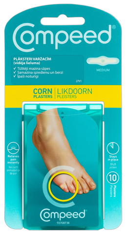 Compeed plāksteri vidējā izmērā varžacīm — 10 gabali