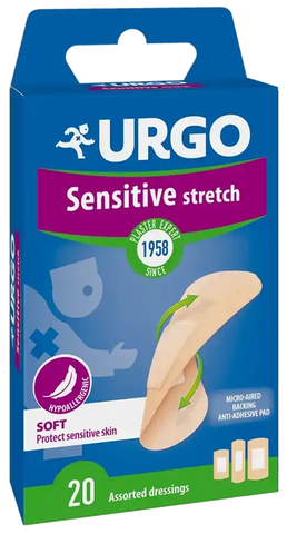 URGO Sensitive Stretch – elastīgi plāksteri, 20 gab.