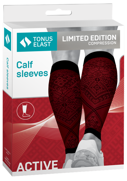 TONUS ELAST LIMITED EDITION ar latvju stilu, 0408-01 Active, bordo/melns, 2. aug., 3. izmērs, kompresijas zeķes, viena pāra